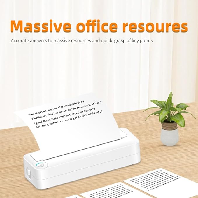 A4 Portable Thermal Printer - Wireless, Inkless, iOS & Android Compati ...